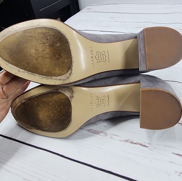 Margaux The Heel Suede Steel Gray Pumps Block Heels 7.5 - Picture 7 of 9